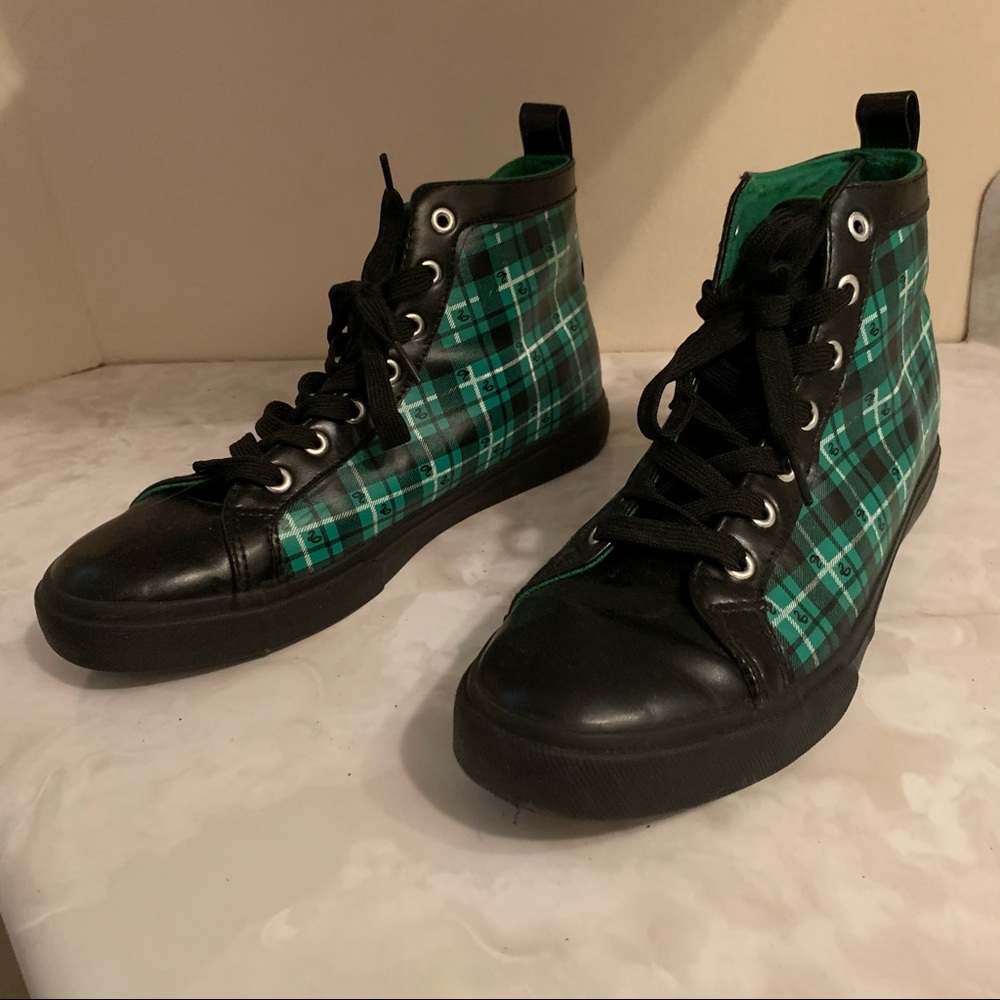 Harry Potter Slytherin Plaid Hi-Top Sneakers